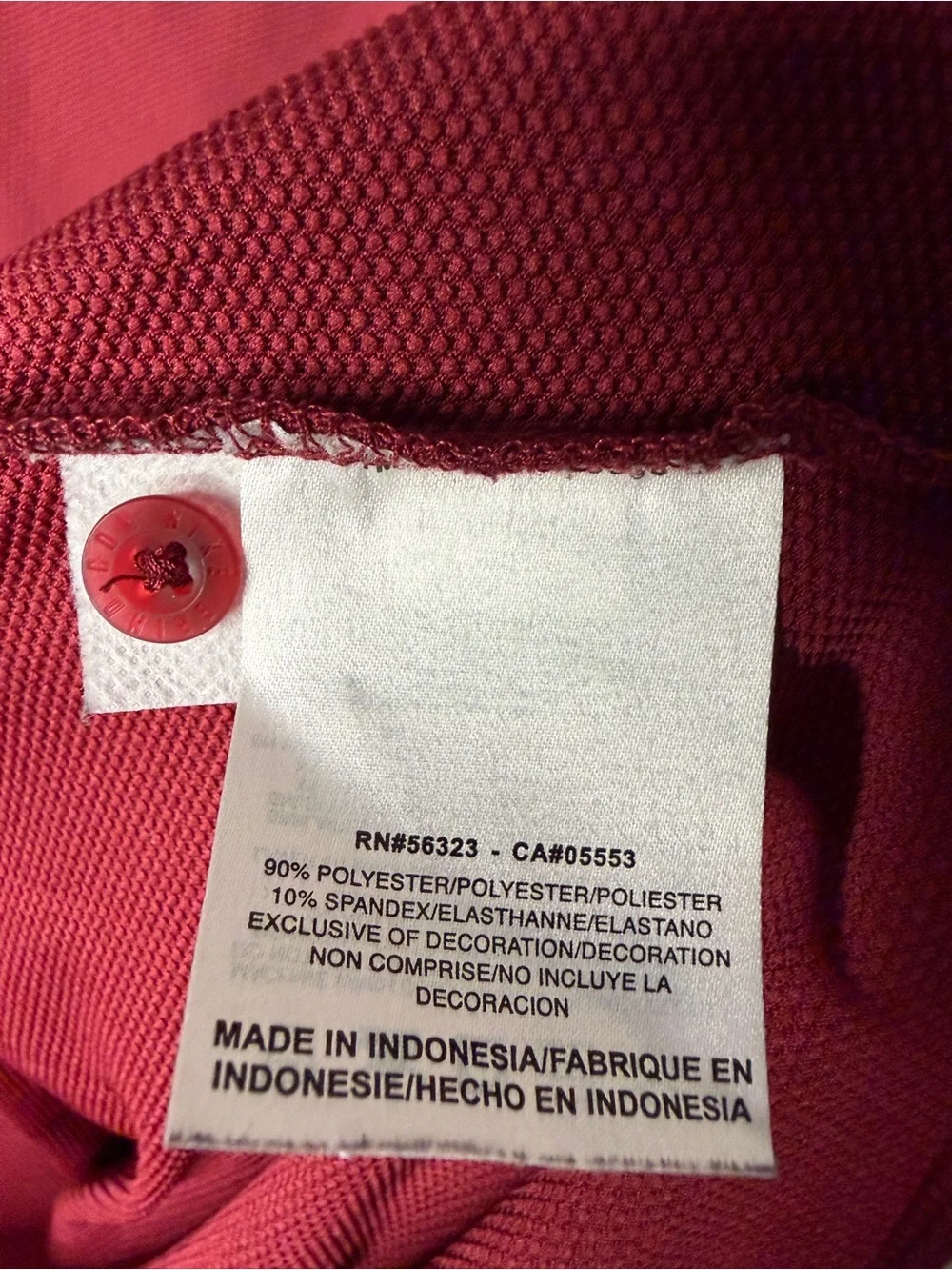 Nike Women's Rose Red Short-Sleeve Polo Top with White Swoosh